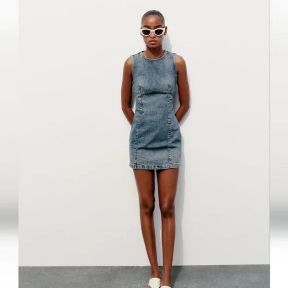 ZARA DENIM TRF DRESS - Picture 2 of 8